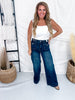 Judy Blue High Waist Lux Retro Wide Leg Jeans W/ Patch Pockets