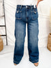 Judy Blue High Waist Lux Retro Wide Leg Jeans W/ Patch Pockets