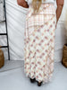 Mixed Plaid Print Midi Skirt With Lace Trim