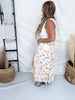 Mixed Plaid Print Midi Skirt With Lace Trim