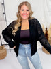 Black Open Front Crochet Cardigan