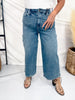 Judy Blue High Waist Wide Leg Cropped Jeans In Quarry Fade