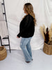 Black Open Front Crochet Cardigan