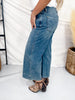 Judy Blue High Waist Wide Leg Cropped Jeans In Quarry Fade