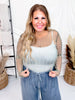 Hunter Green Pearl Covered Mesh Top