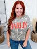 "Darlin" Short Sleeve Camouflage Print Tee