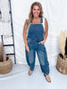 Vintage Wash Barrel Leg Denim Overalls