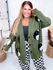 Yin Yang Olive Button Up Long Sleeve Cardigan