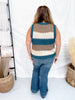 Round Neck Multicolor Striped Sweater Vest