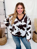 Cow Patterned V-Neck Sweater Top