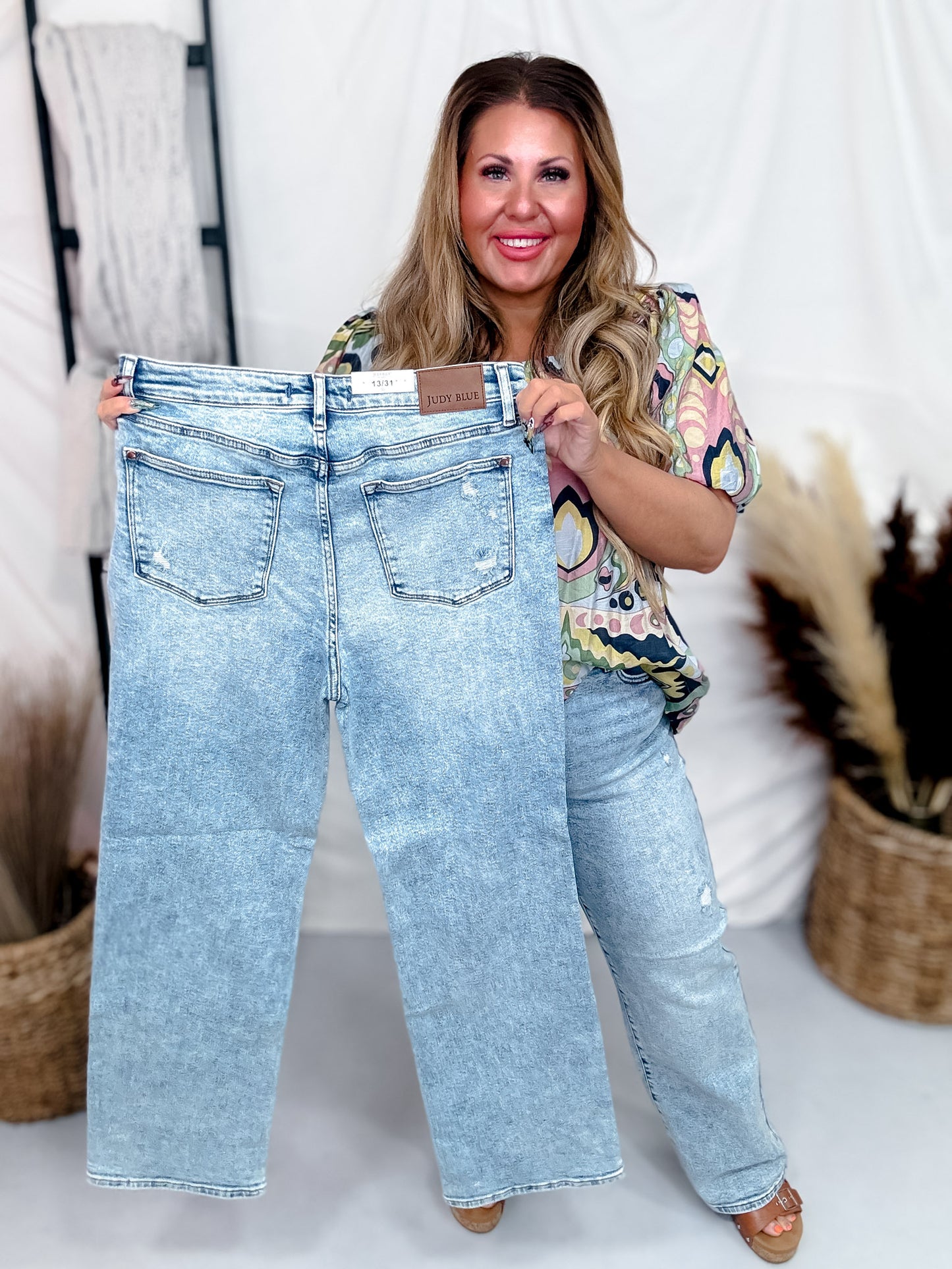 Judy Blue High-Waist Distressed 90's Straight Jeans