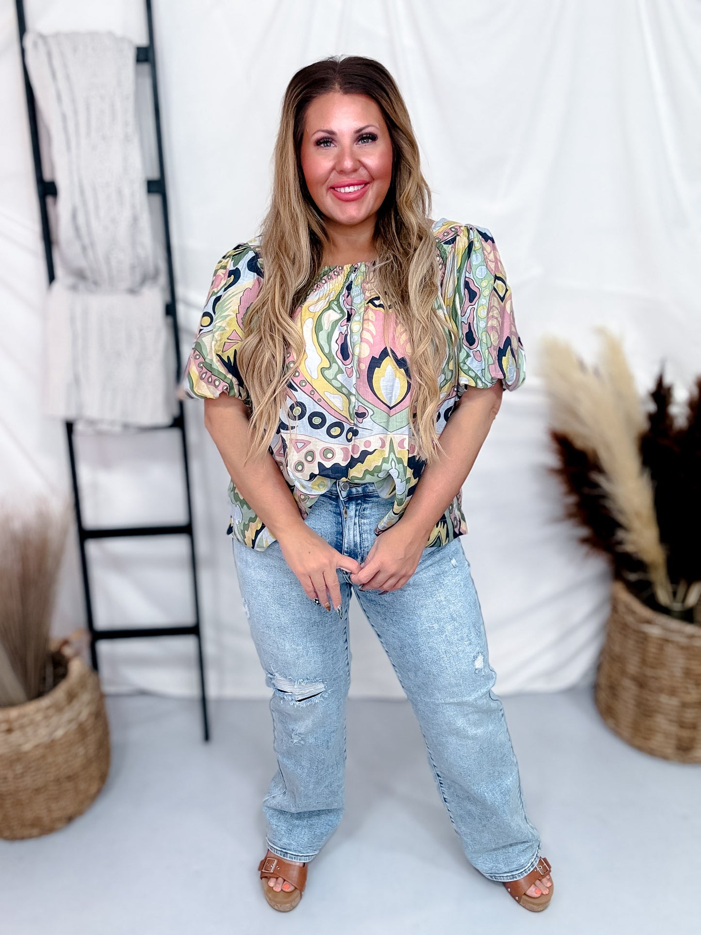 Judy Blue High-Waist Distressed 90's Straight Jeans