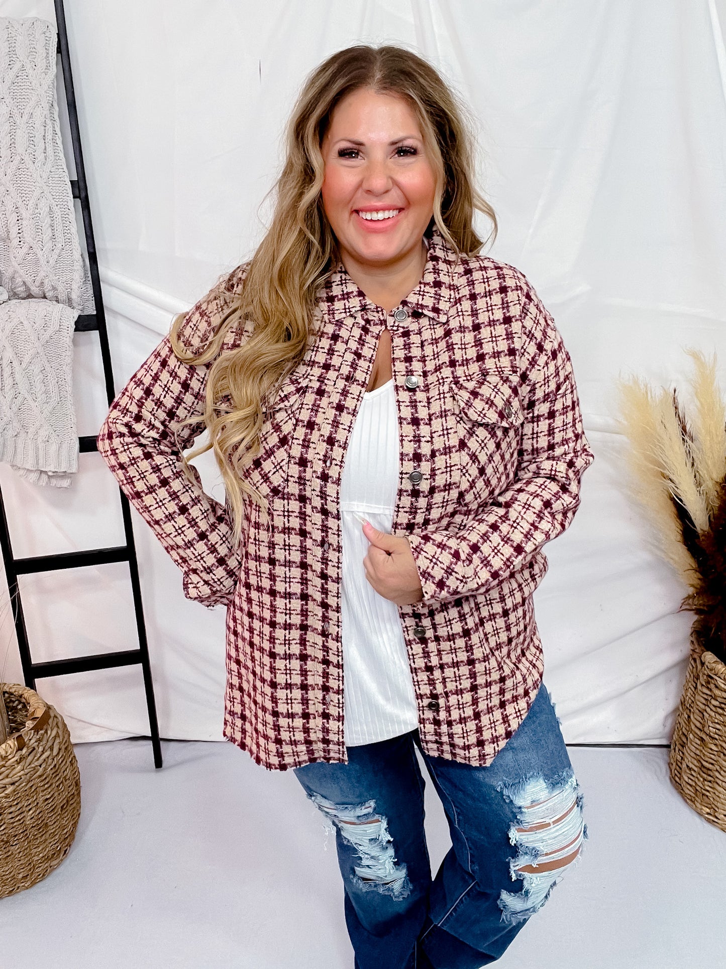Plaid Button Down Shacket