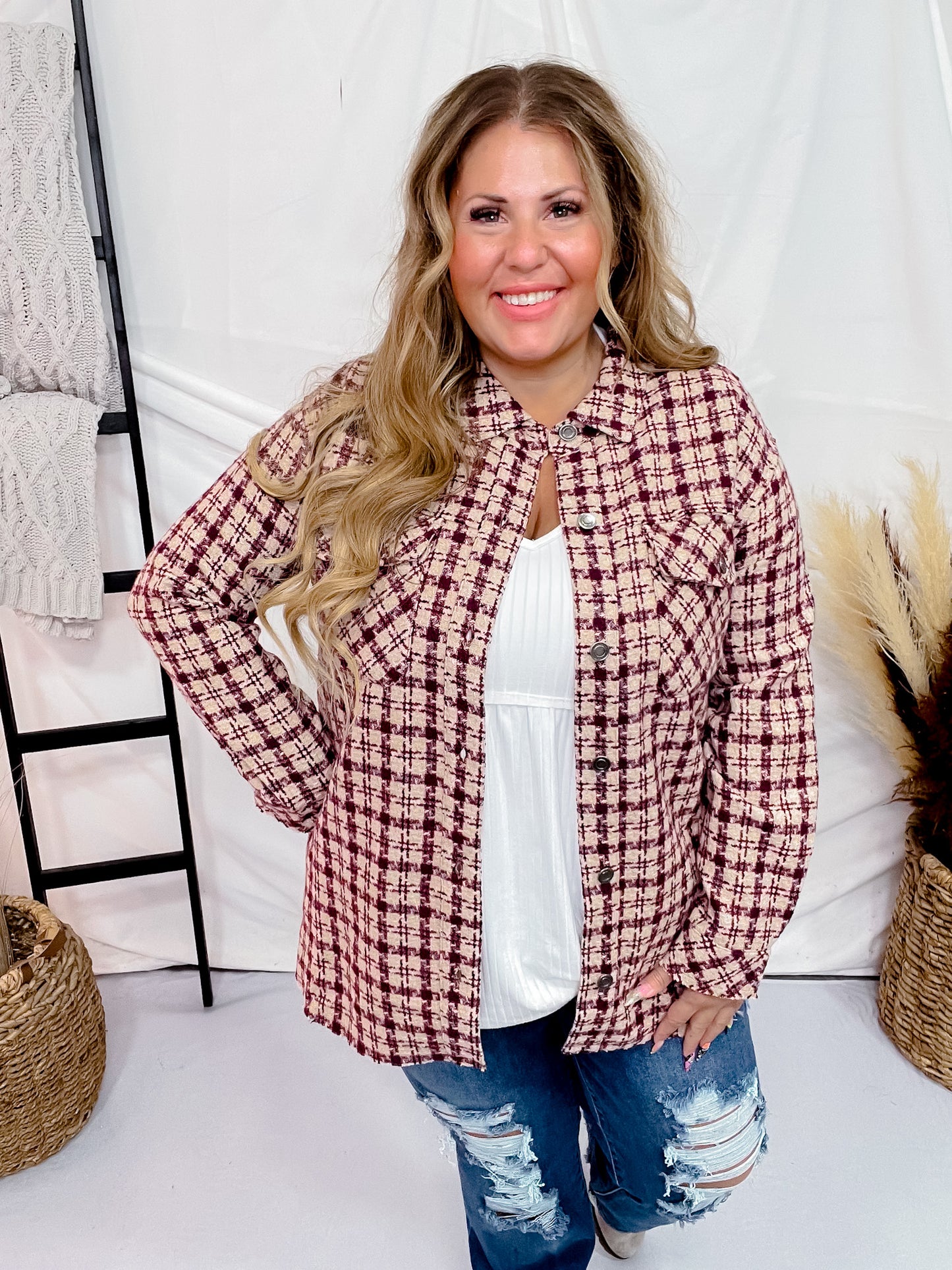 Plaid Button Down Shacket
