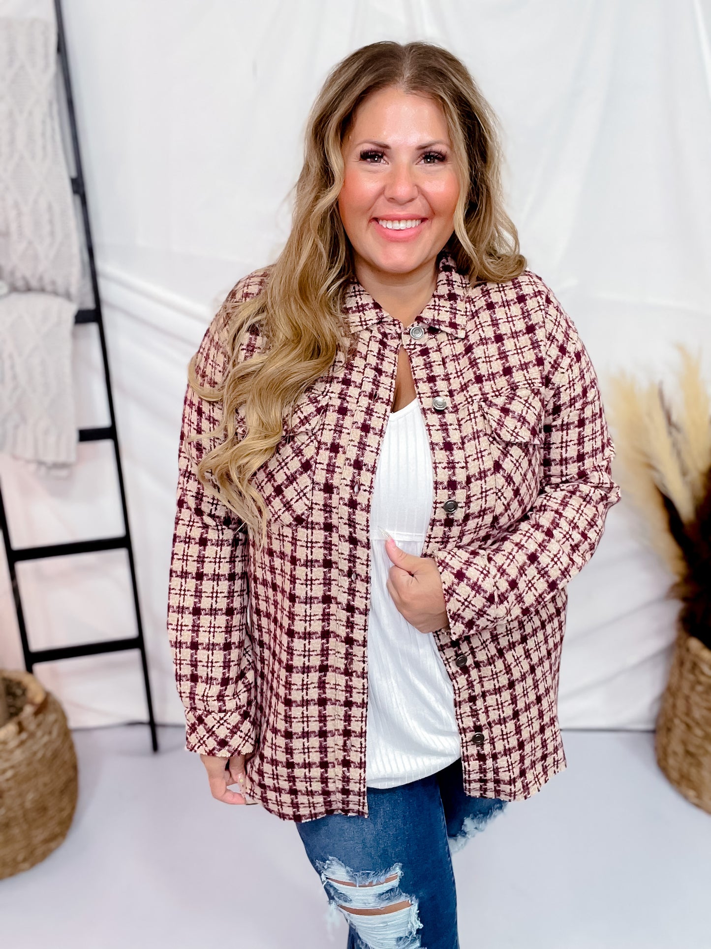 Plaid Button Down Shacket