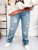 Judy Blue High-Waist Rigid Magic Star Distressed 90's Straight Jeans