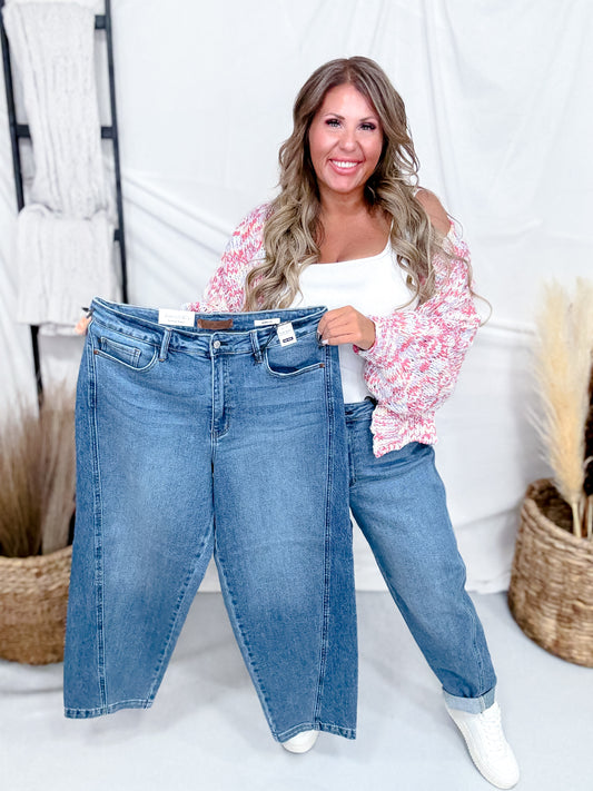 Judy Blue High-Waist Rigid Magic Panel Barrel Jeans