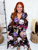 Mystic Violet Floral Print Midi Dress