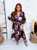 Mystic Violet Floral Print Midi Dress