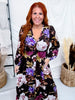 Mystic Violet Floral Print Midi Dress