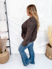 Long Sleeve Relaxed Fit Open Cable Knit Cardigan