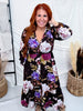 Mystic Violet Floral Print Midi Dress