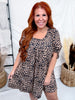 Leopard Print Babydoll Dress With Puff Sleeves