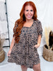Leopard Print Babydoll Dress With Puff Sleeves