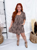 Leopard Print Babydoll Dress With Puff Sleeves