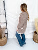Long Sleeve Brown & Sand Open Knit Cardigan