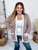 Long Sleeve Brown & Sand Open Knit Cardigan