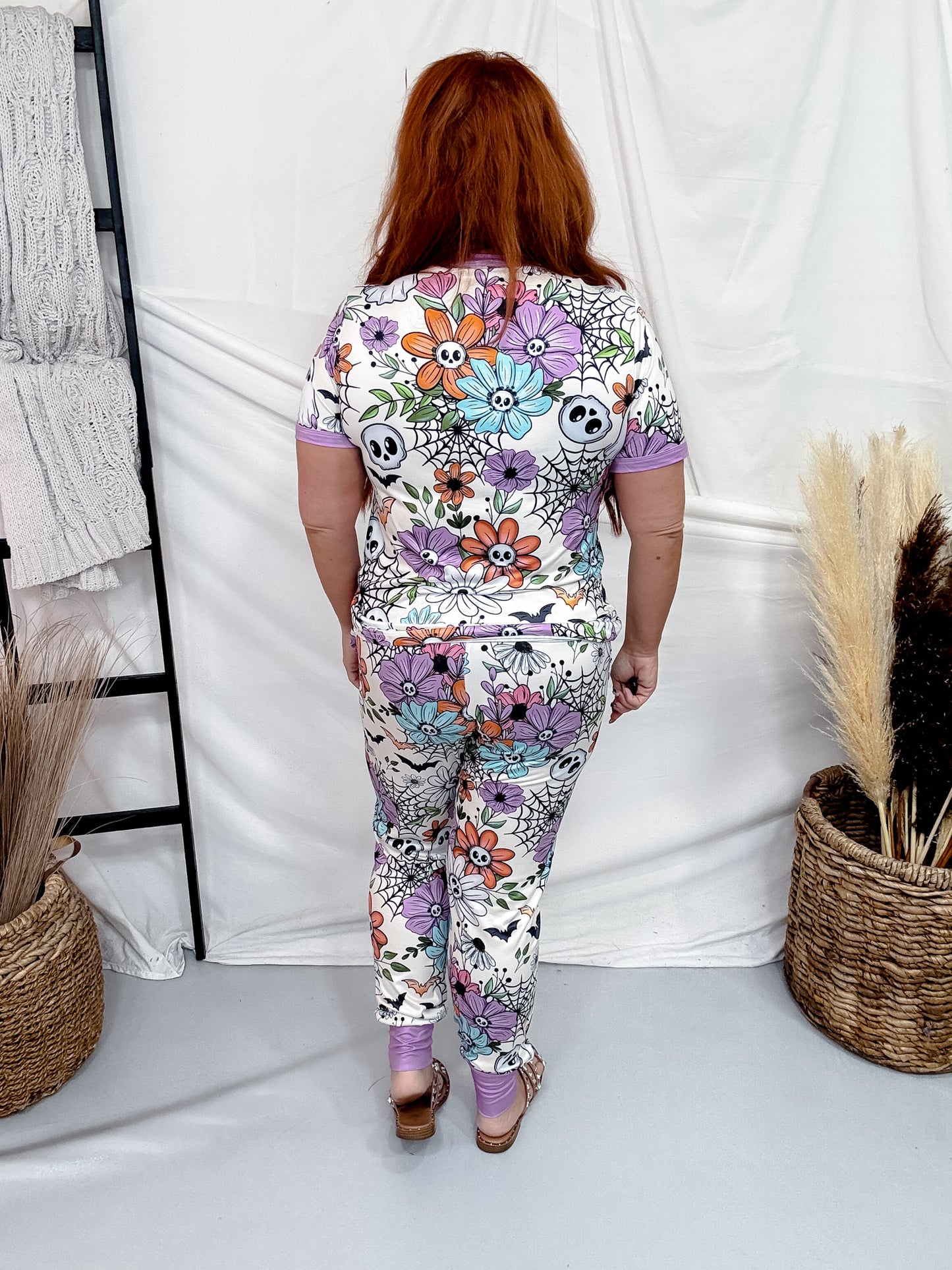 Skullflowers Short Sleeve Top & Joggers Loungewear Set