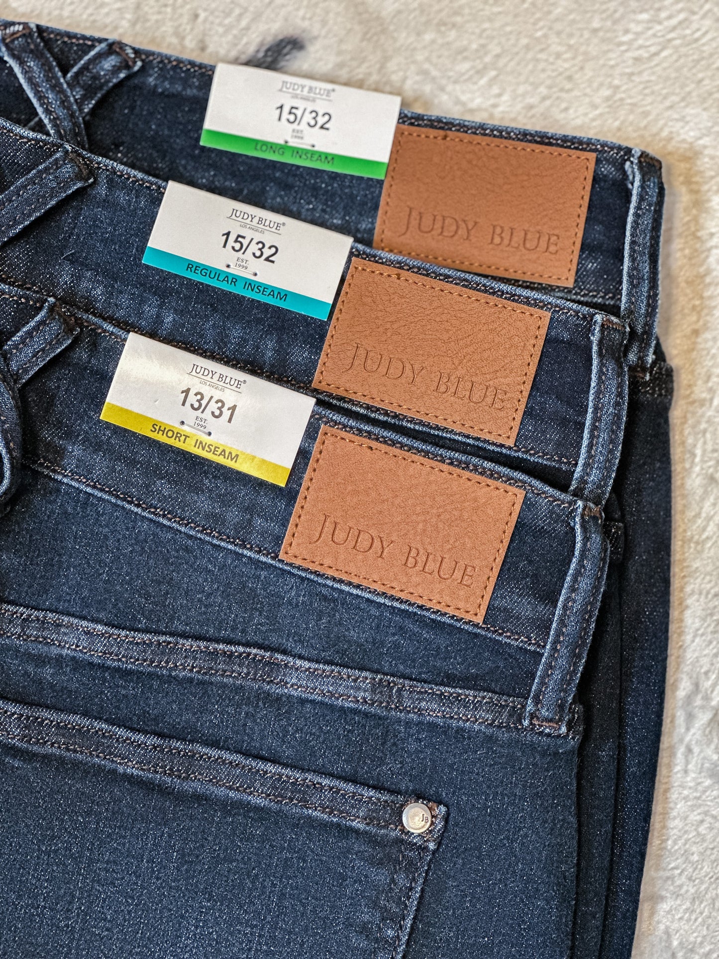 Judy Blue High Waist Dark Wash Straight Leg Jeans (Short/Regular/Long)