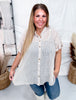 Leopard Print Flutter Sleeve Button Front Blouse
