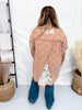 Peach Jam Long Sleeve Shacket W/ Crochet Detail