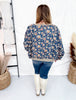 Floral Denim Long Sleeve Shirt With Frayed Details