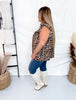 Flutter Sleeve Leopard Print Top With Shirred Yoke