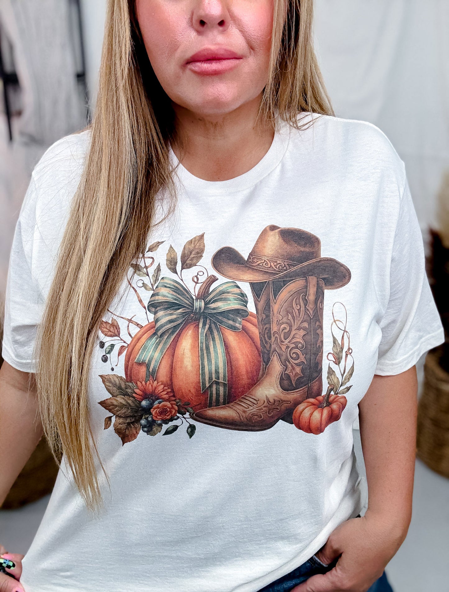 Fall Western Country Pumpkin Graphic T-Shirt