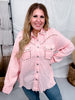 Long Sleeve Baby Pink Button Down Top W/ Studding Details