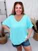 Non-Sheer Lightweight Dolman Sleeve V-Neck Blouse