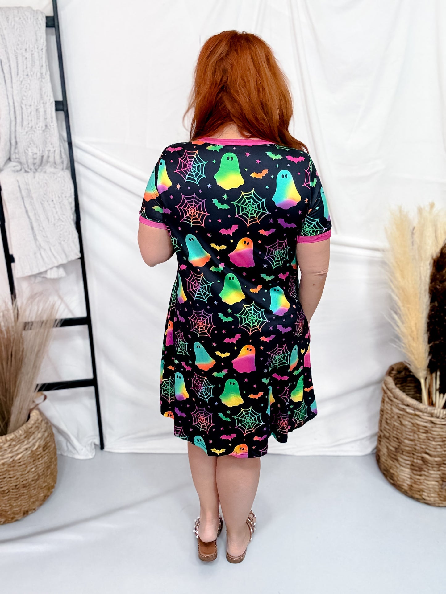 Neon Halloween Loungewear Short Sleeve Night Dress