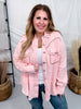 Long Sleeve Baby Pink Button Down Top W/ Studding Details
