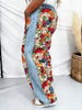 Tapestry Floral Panel Denim Pants