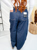 Saige Denim Open Side Barrel Leg Jeans
