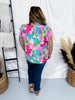 Tropical Blossoms Petal Sleeve Top