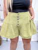 Flowy Western Range Rider Shorts In Green