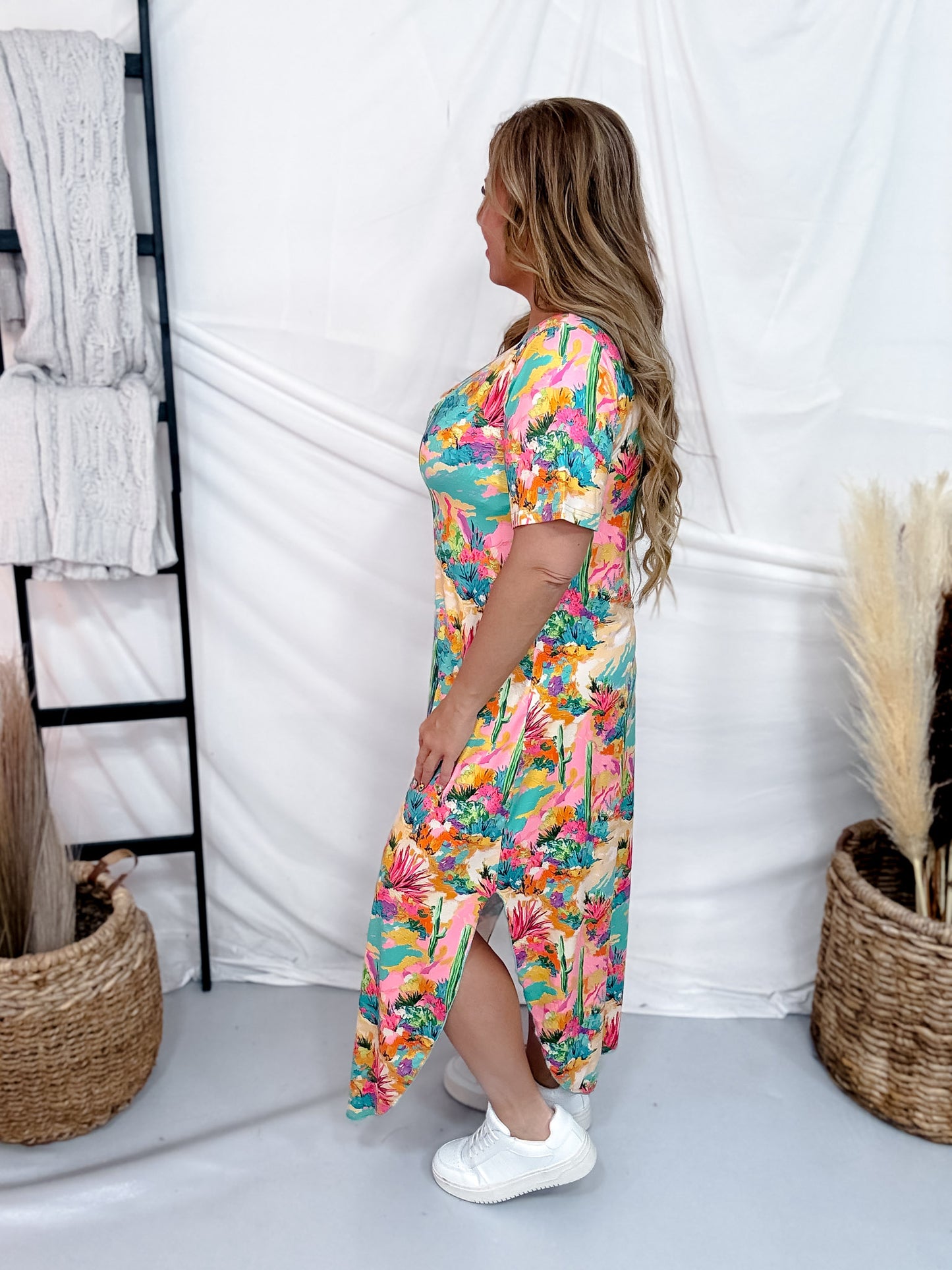 Painted Desert Short Sleeve Maxi Dress