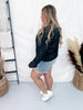 Long Sleeve Solid Black Button Up Knit Cardigan
