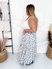 Floral Print Maxi Skirt W/ Elastic Waistband & Tiered Ruffle Detail