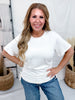 Cream Short Sleeve Top With Ruched Sides